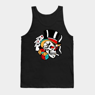 Skull gamble playing cards Tank Top